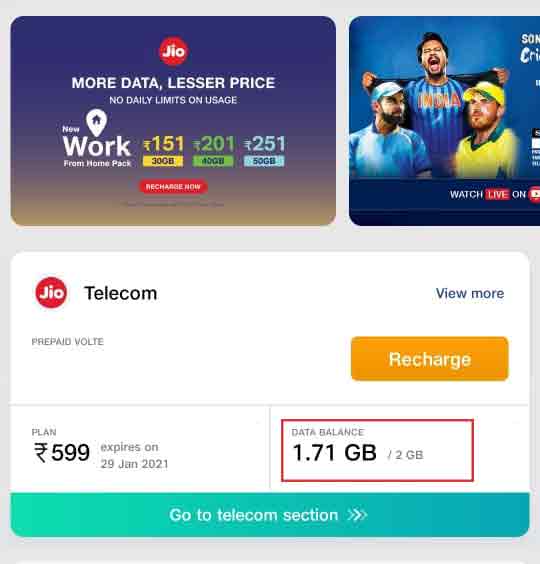 how to find jio call details