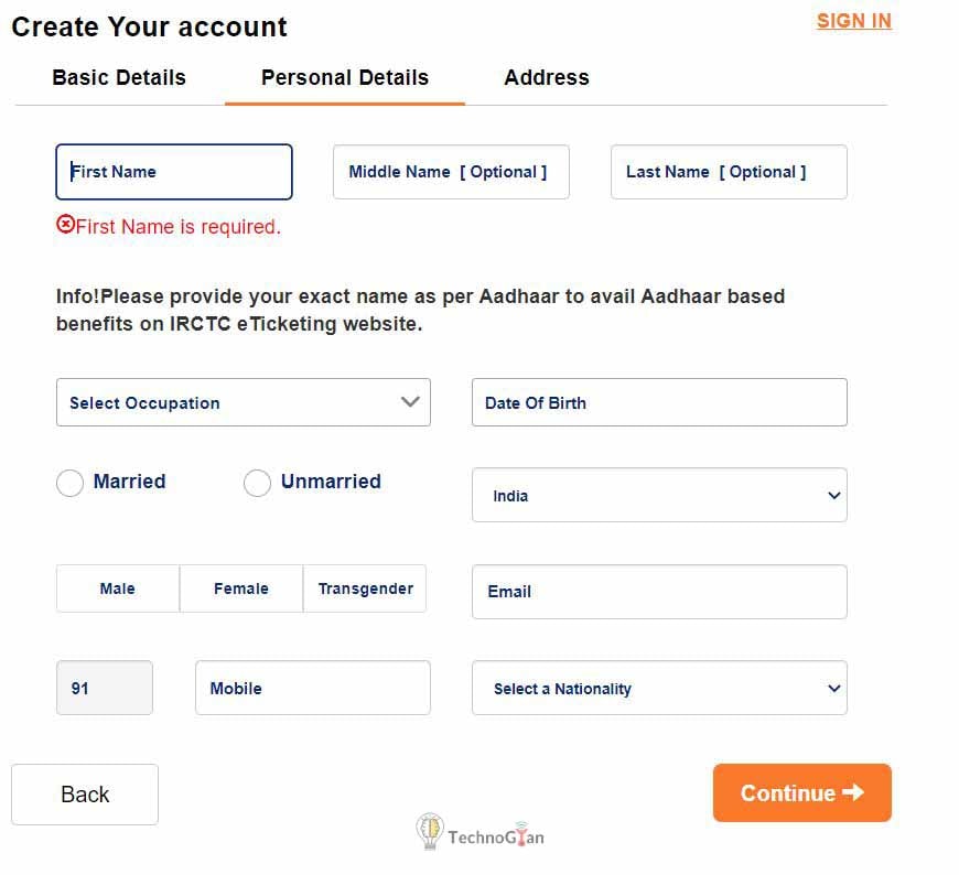 create an account on irctc in hindi
